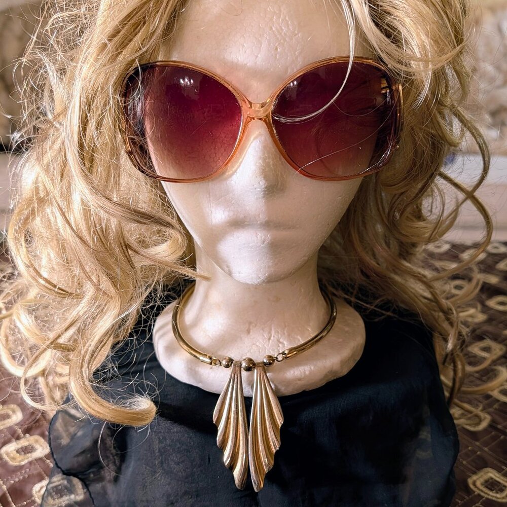 Vintage Park Lane Gold Tone Wing Collar Statement Necklace